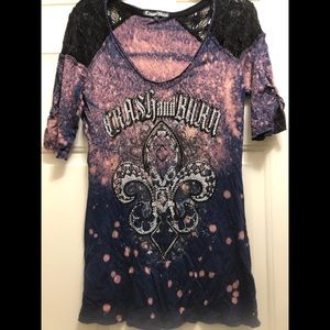 New**Crash and Burn t-shirt bleach wash